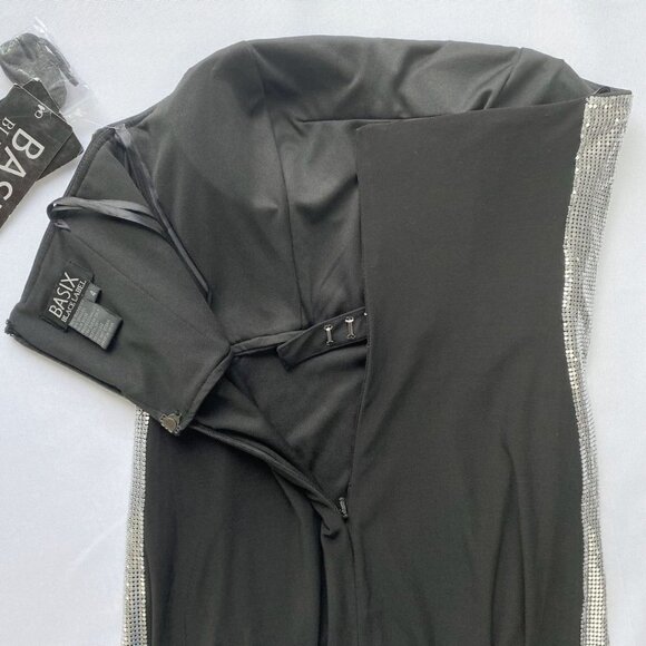 NWT BASIX BLACK LABEL KITSON BLACK SILVER METALLIC MINI PARTY DRESS - 4 - Picture 9 of 11